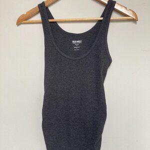 Old Navy Maternity First Layer Tank Top XS Charcoal Ribbed Stretch Basic